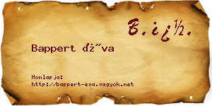 Bappert Éva névjegykártya
